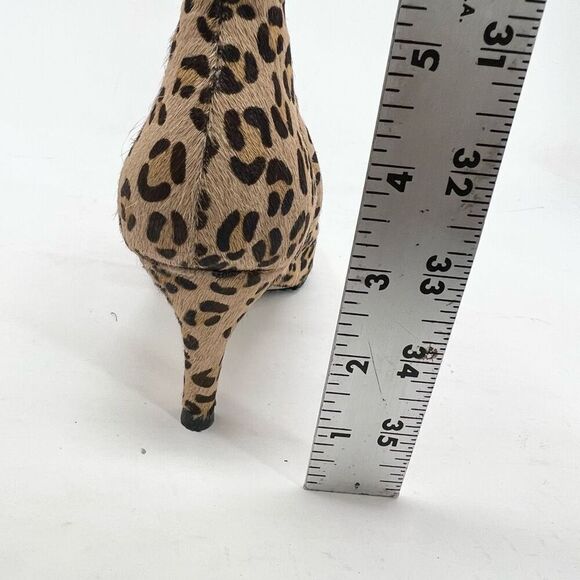 Kate Spade Zip Ankle Boots Women's 6.5 Almond Toe Real Fur Leopard Print - Picture 9 of 10